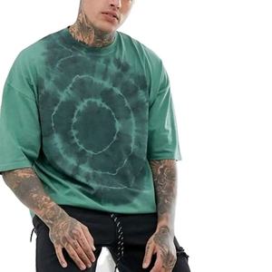 Camiseta de Hombre de Algodón Puro con Estampado Gráfico Personalizado, Estilo Urbano, Cuello Redondo, Hombros Caídos, Talla Grande, AI-TS-21 - Product Image 1