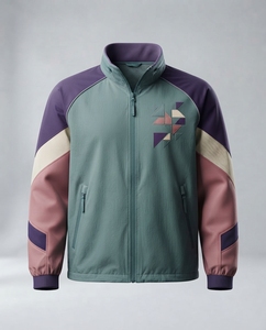 Chaqueta Cortavientos Varsity Retro de los 90 con Bloques de Color, Personalizada para Hombre y Mujer - Product Image 1
