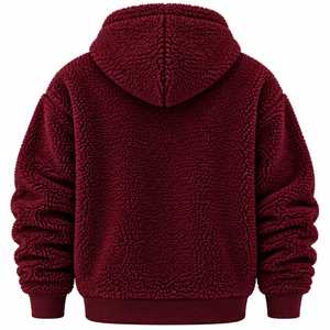 Sweat-shirt à capuche en polaire bordeaux ASKIM IMPEX, vêtement d'hiver décontracté, design avec poche, tricoté, couleur unie, sweats à capuche et sweat-shirts pour hommes - Product Image 2