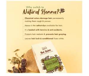 Nat Habit - Pâte de henné fraîche prête à appliquer, pré-imprégnée de thé noir et d'herbes, 100% henné naturel du Rajasthan - Product Image 5