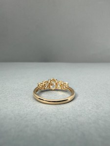 Anillo de lujo con cinco diamantes de corte ovalado de 1.01 quilates, cultivados en laboratorio, en oro sólido de 14 quilates, para mujer, regalo de boda para damas de honor - Product Image 2