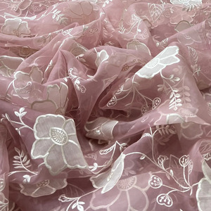 Tela de encaje floral de poliéster de primera calidad con bordado láser de lujo para vestidos de novia, de noche y prendas textiles. - Product Image 5