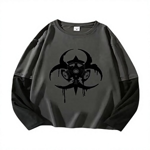 Custom Men's Double <b>Layer</b> Long Sleeve T-Shirt High Quality Oversized Double Sleeve Design Double Sleeve Jersey Cotton <b>Top</b> - Product Image 1