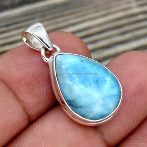 925 pendentif en argent Sterling pendentif fait à la main Larimar bijoux flambant neuf pendentif cadeaux pour mariage - Product Image 5