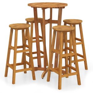 Set di mobili da Bar in legno massello di Acacia 5 pezzi - Product Image 2