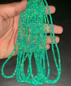 Perles d'opale éthiopienne verte naturelle de qualité AAA, forme rondelle, 3mm-5mm, pierres précieuses de pierre de soleil, pierres précieuses en vrac, prix de gros disponible - Product Image 1