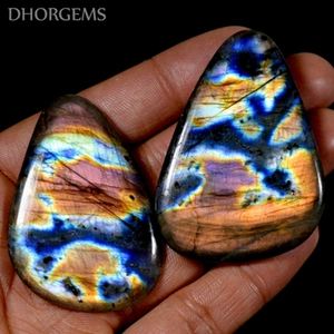 Cabochon de labradorite naturelle Spectrolite Purple Flash, pierre semi-précieuse à feu, la plus vendue, utilisée pour la fabrication de bijoux - Product Image 2