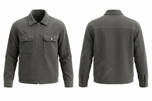 Camisas de pana personalizadas de gran venta con bolsillos con botones, elegantes, con cremallera completa, diseño de logotipo personalizado, abrigos tipo camisa para hombre - Product Image 3