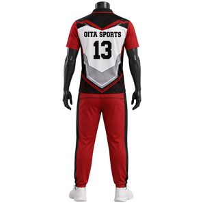 Conjunto de Cricket Sublimado Rojo, Blanco y Negro para Hombre, Jersey y Pantalones Cortos, Uniforme Deportivo de Manga Corta para Equipo, Ropa para Partidos y Entrenamiento al Aire Libre - Product Image 2