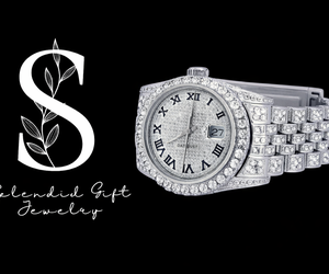 Reloj de Pulsera para Hombre con Diamantes Moissanite, Chapado en Plata de Ley 925, Estilo Ejecutivo, Movimiento de Cuarzo, Cristal de Acero Inoxidable - Product Image 1