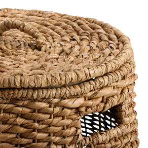 Stylish Natural And Green Rattan <b>Basket</b> <b>With</b> <b>Lid</b> Handmade Woven Storage Container Decorative Organizer For Organizing Home - Product Image 2