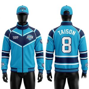 Veste de rugby en molleton de coton premium 320 GSM, rouge marine avec empiècements contrastés, broderie personnalisée, logo imprimé à l'écran - Product Image 5