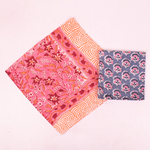 Handcrafted Block Printed Cotton <b>Bandanas</b> Featuring Traditional Motifs Floral Paisley Geometric Patterns Various Face Cover - Product Image 4