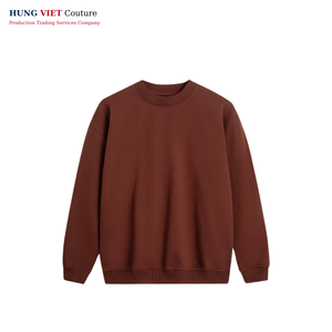 Venta al por mayor de alta calidad OEM pulóver liso teñido de felpa en blanco Jogger blanco de cuello redondo de algodón personalizado sudaderas cuello redondo sudadera - Product Image 5