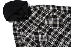 Chaqueta de manga larga de franela personalizada Botones naranjas Manta Sobrecamisa Camisa de franela Chaqueta de hombre - Product Image 3