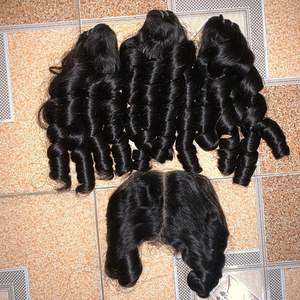 Bouncy <b>Curly</b> Hair 100% Virgin Remy Human Hair Machine Double Weft Weave <b>Extensions</b> All Colors - Product Image 3