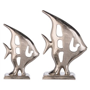 Figurines de poissons en métal, 2 pièces, décor artistique de table, style côtier, fait main, pour salon, cadeau de pendaison de crémaillère - Product Image 5