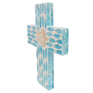 Exquisite <b>MOP</b> Cross <b>Wall</b> Decor Turtle Pattern Capiz <b>Wall</b> Art Coastal <b>Wall</b> Hanging Sea Animal Cross Decoration Home Decor Accent - Product Image 2