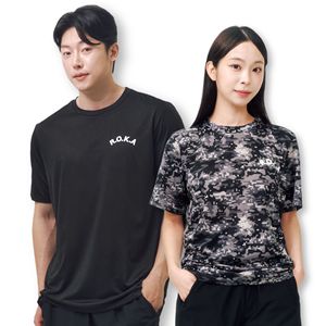 T-shirt tactique coréen ROKA en maille imprimée, 200 grammes, séchage rapide, respirant, léger, manches courtes, sportif, coupe classique pour homme - Product Image 1