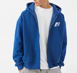 Custom Men's Full Zip Hoodies Cotton Fleece Oversized Casual Streetwear Heavyweight Blank Men's Hoodies & Sweatshirts Supplier - Product Image 2