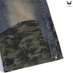 Shorts en jean décontractés pour hommes, coupe ample, style skateboard, robustes, avec logo personnalisé, en denim épais et ample - Product Image 6