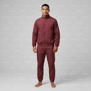 Ensemble deux pièces pour homme : Veste coupe-vent légère imprimée vintage personnalisée par le fabricant OEM et pantalon de survêtement en nylon - Product Image 1