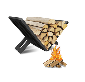 Metal Firewood <b>Rack</b> Luxury Iron Rectangle <b>Log</b> Holder with Powder Coated Finish Best Metal <b>Log</b> Holder - Product Image 1