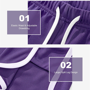 กางเกงขาสั้นผ้าตาข่ายโพลีเอสเตอร์ขายดีที่สุด ทรงพอดีตัว ยืดหยุ่นได้ดี เหมาะสำหรับผู้หญิง - Product Image 4