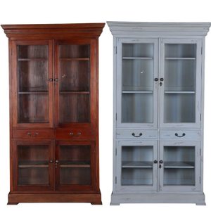 Elegante armario con puertas de cristal de caoba Premium, adecuado para sala de estar y dormitorio - Product Image 6