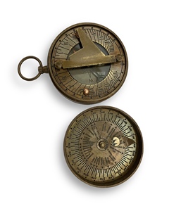 Luxury Handmade Brass Glass Pocket Sundial <b>Compass</b> Vintage Nautical Gift by Tajdaar Handicrafts - Product Image 3
