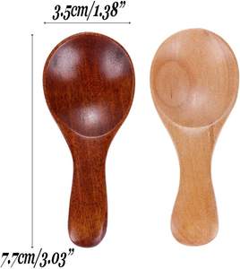 Juego de 6 cucharas de madera de alta calidad para especias, hechas a mano, mini cucharas para especias, suministro al por mayor para exportación. - Product Image 3