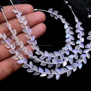 Perles en forme de poire fantaisie lisses en pierre de lune tanzanienne naturelle de haute qualité brin de pierres précieuses de 6 pouces utilisé dans la fabrication de bracelets de bijoux - Product Image 3
