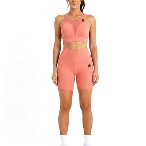 Nouvel ensemble de sport côtelé sans couture pour femme, taille haute, extensible, idéal pour la gym, le fitness, l'entraînement, la course et l'exercice - Product Image 1
