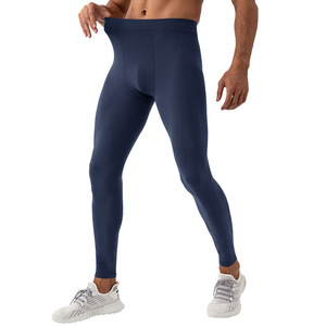 Wholesale <b>Mens</b> Breathable Solid Yoga Leggings <b>Tight</b> Pants High Waist Elastic Spandex Polyester <b>Compression</b> Custom Training - Product Image 1