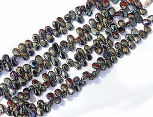 ลูกปัดสปิเนลสีดำธรรมชาติทรงลูกแพร์เรียบเนียน ร้อยเป็นเส้น สำหรับทำเครื่องประดับแฮนด์เมด ขายส่ง - Product Image 4