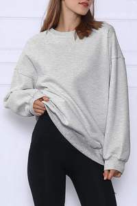 Sudaderas de gran tamaño para mujer de alta calidad, sudaderas con capucha, jersey de cuello redondo de lana, suéteres, ropa informal cómoda de moda de otoño - Product Image 3