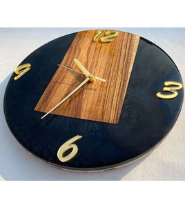 Horloge murale en bois et résine époxy de qualité supérieure, idéale pour les cadeaux et la décoration intérieure, pièce décorative de qualité supérieure pour restaurant et hôtel - Product Image 6