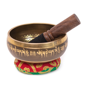Ensemble de bols chantants tibétains faits à la main avec quatre Buddhas Dhyani en relief, en laiton, pour la guérison sonore - Product Image 4