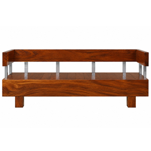 BridgeLine Solid Suar Wood Patio Bench Modern Design <b>Floating</b> <b>Frame</b> Outdoor Furniture for Resort Hotels Seating 4 - Product Image 3