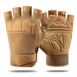 Gants tactiques personnalisés à demi-doigts avec protection des articulations, respirants et légers pour la gym, les sports et la moto - Product Image 1