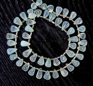 Cuentas sueltas de calcedonia natural en forma de gota, para la fabricación de joyería artesanal, venta al por mayor. - Product Image 4