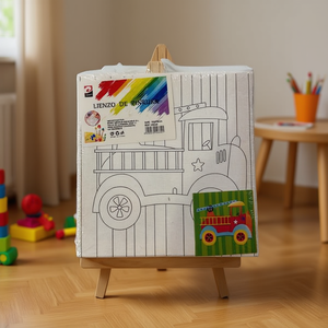 Lot de 15*15 supports de dessin avec pinceaux et chevalet, couleurs assorties, LIENZO DE PINTURA, jouets de dessin en carton emballés individuellement - Product Image 3