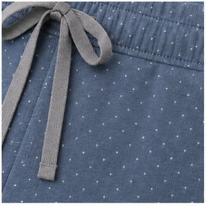 Custom Slate Blue Polka Dot Womens Refined Lounge Fit Drawstring Lounge <b>Shorts</b> Soft Ponte <b>Jersey</b> - Product Image 5