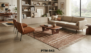 Alfombra kilim de yute hecha a mano, rectangular, de tejido plano, con rayas, de fibra natural, decoración para sala de estar, alfombra de algodón para el hogar PTM-543 - Product Image 2