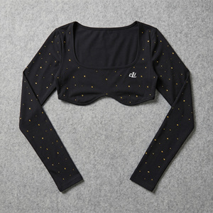 Blusa de punto de algodón con pedrería, estilo casual, con mangas largas, para mujer, ideal para fiestas, estilo boutique. - Product Image 3