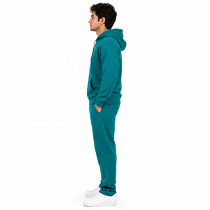 Conjunto de Sudadera con Capucha y Pantalón de Chándal Bordado Personalizado al por Mayor, de Algodón Grueso y Felpa, Ajuste Regular, con Cremallera y Bolsillos Delanteros, B2B EE. UU. - Product Image 4
