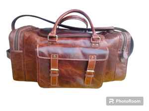 Sac à bandoulière 100% cuir de buffle véritable, écologique, léger, imperméable, avec fermeture éclair, grande capacité, toutes saisons - Product Image 5