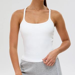 Women's Gym Yoga <b>Top</b> Slim Fit Solid Color Sports Vest Breathable Fitness Activewear - Product Image 2