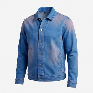Veste en jean tendance pour homme avec doublure chaude, look streetwear urbain, idéale pour un style hivernal au quotidien - Product Image 4