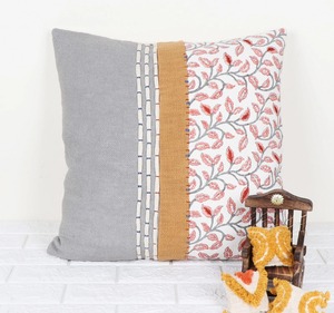 Boho Gray White Tufted Cushion Cover Flower Patch Embroidery <b>Decorative</b> <b>Pillow</b> Cover for Home Living Room Decor - Product Image 5